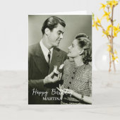 Eenvoudige klassieke Script Photo Custom Happy Bir Kaart (Gele Bloem)