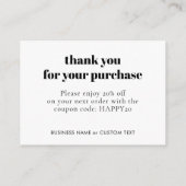 Eenvoudige klassieke sieraden zorg dank u bedrijf informatiekaartje (Achterkant)