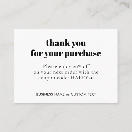 Eenvoudige klassieke sieraden zorg dank u bedrijf informatiekaartje (Achterkant)