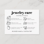 Eenvoudige klassieke sieraden zorg dank u bedrijf informatiekaartje (Voorkant)