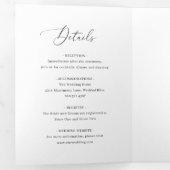 Eenvoudige klassieke traditionele formele elegante drieluik uitnodiging (Binnenzijde eerst)