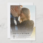 Eenvoudige Klassieke Typografie 2 Foto QR Code Wed Kaart (Voorkant)