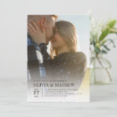 Eenvoudige Klassieke Typografie 2 Foto QR Code Wed Kaart (Staand voorkant)