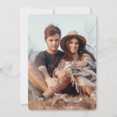 Eenvoudige klassieke typografie 2 foto QR RSVP bru Kaart (Achterkant)