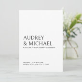 Eenvoudige klassieke typografie bruiloft kaart (Staand voorkant)
