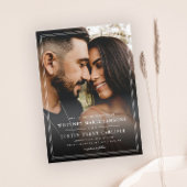 Eenvoudige klassieke typografie foto bruiloft kaart