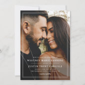 Eenvoudige klassieke typografie foto bruiloft kaart (Voorkant)