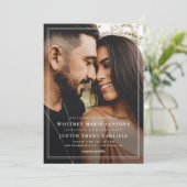 Eenvoudige klassieke typografie foto bruiloft kaart (Staand voorkant)