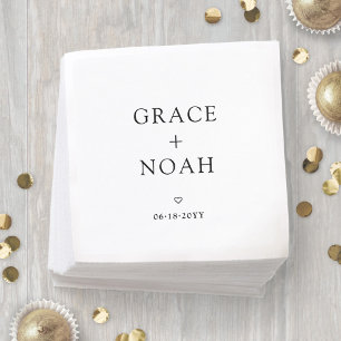 Eenvoudige klassieke typografie Namen Modern Weddi Servet