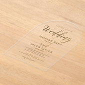Eenvoudige klassieke typografie Wedding Arch Acryl Uitnodigingen (Laagn)