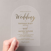 Eenvoudige klassieke typografie Wedding Arch Acryl Uitnodigingen (Insitu (Draagbaar))