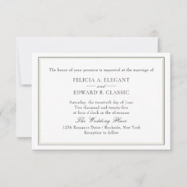 Eenvoudige klassieke typografische huwelijksuitnod kaart