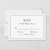 Eenvoudige klassieke typografische RSVP-reactiekaa RSVP Kaartje (Voorkant)