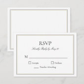 Eenvoudige klassieke typografische RSVP-reactiekaa RSVP Kaartje (Voorkant / Achterkant)