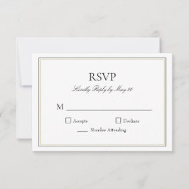Eenvoudige klassieke typografische RSVP-reactiekaa RSVP Kaartje