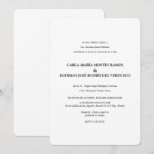 Eenvoudige klassieke uitnodiging tot huwelijk (Voorkant / Achterkant)