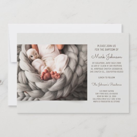 Eenvoudige Klassieke uitnodiging van Baptisme Part (Achterkant)