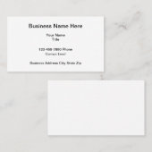 Eenvoudige klassieke Visitekaartjes voor nieuwe be (Voorkant / Achterkant)