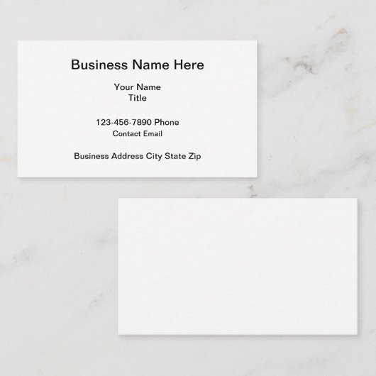 Eenvoudige klassieke Visitekaartjes voor nieuwe be (Voorkant / Achterkant)