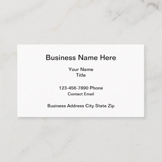 Eenvoudige klassieke Visitekaartjes voor nieuwe be (Voorkant)