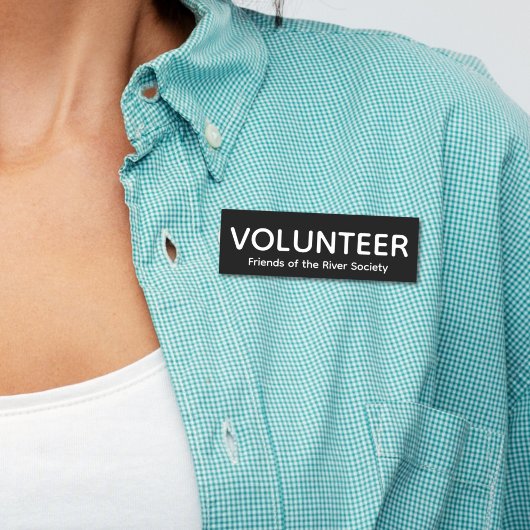 Eenvoudige klassieke Vrijwilliger Badge Naam Tag