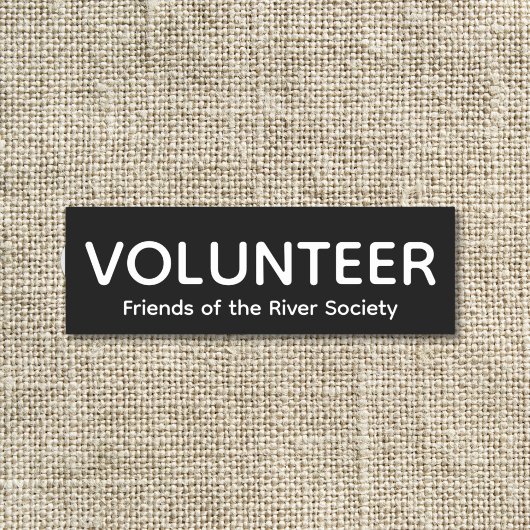 Eenvoudige klassieke Vrijwilliger Badge Naam Tag