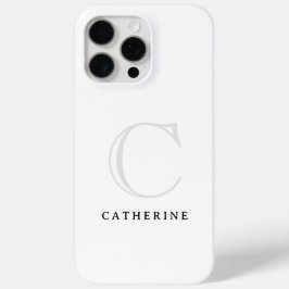 Eenvoudige klassieke witte script monogram Hoesje- iPhone 15 Pro Max Hoesje