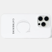 Eenvoudige klassieke witte script monogram Hoesje- Case-Mate iPhone Case (Achterkant (horizontaal))