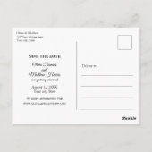 Eenvoudige klassieke witte & zwarte bruiloft Save  Briefkaart (Achterkant)