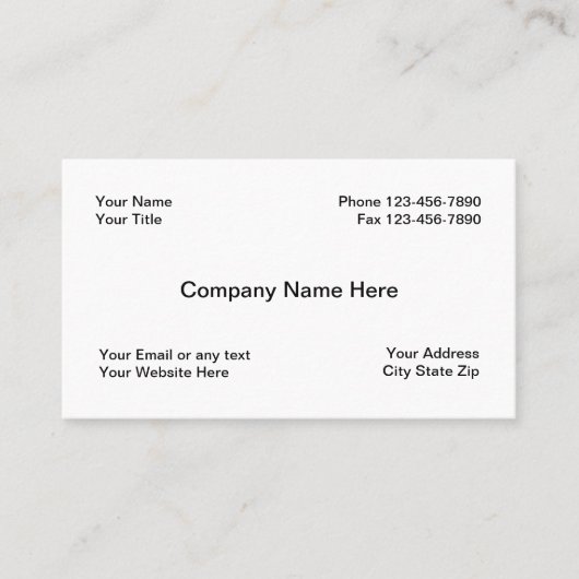 Eenvoudige Klassieke zakelijke kaart Visitekaartje (Voorkant)