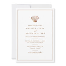 Eenvoudige Klassieke Zeeschelp Strand Bruiloft