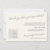 Eenvoudige klassieke zorginstructies bedankkaart (Voorkant)