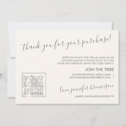 Eenvoudige klassieke zorginstructies bedankkaart (Voorkant)