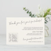 Eenvoudige klassieke zorginstructies bedankkaart (Staand voorkant)