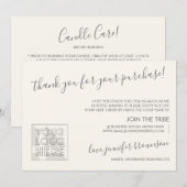 Eenvoudige klassieke zorginstructies bedankkaart (Voorkant / Achterkant)