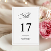 Eenvoudige klassieke zwart-wit bruiloft kaart