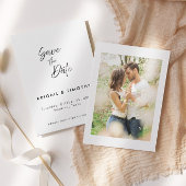 Eenvoudige klassieke zwart-wit | Bruiloft Save The Date