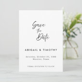 Eenvoudige klassieke zwart-wit | Bruiloft Save The Date (Staand voorkant)