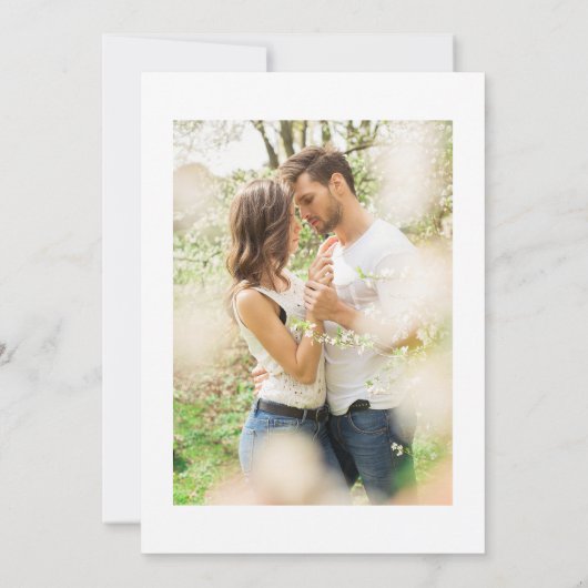 Eenvoudige klassieke zwart-wit | Bruiloft Save The Date (Achterkant)