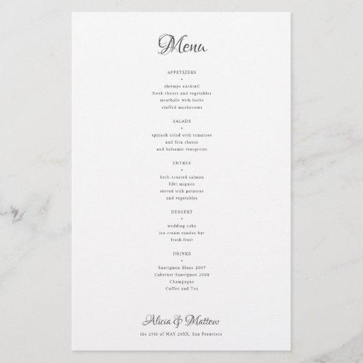 Eenvoudige klassieke zwart-wit budget bruiloft men flyer (Voorkant)