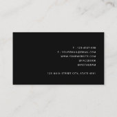 Eenvoudige klassieke zwart-wit monogram typografie visitekaartje (Achterkant)