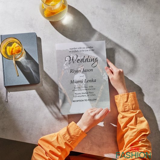 Eenvoudige klassieke zwart-wit overlay foto bruilo kaart