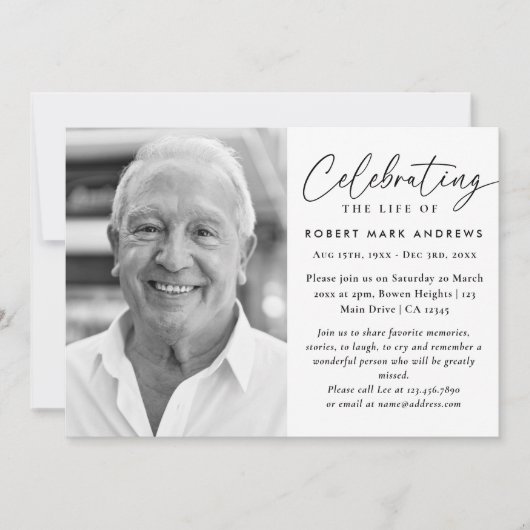 Eenvoudige klassieke zwart-wit viering van het lev kaart