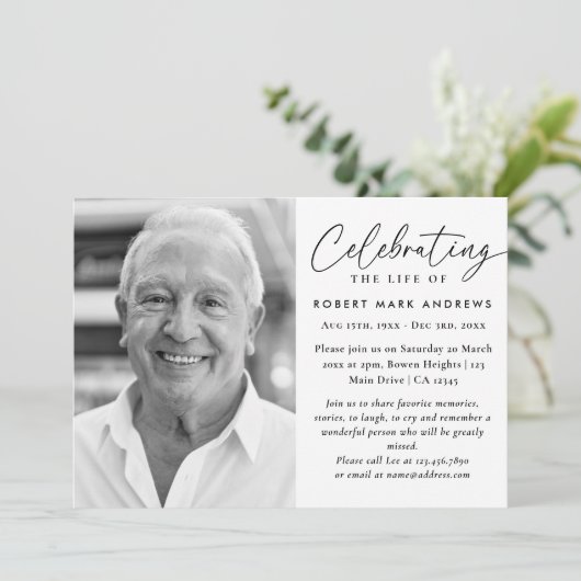 Eenvoudige klassieke zwart-wit viering van het lev kaart (Staand voorkant)