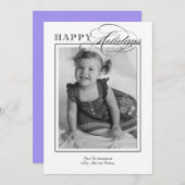 Eenvoudige Klassieke zwarte en witte feestelijke f Feestdagenkaart (Voorkant / Achterkant)