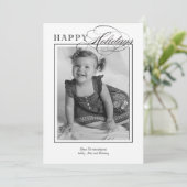 Eenvoudige Klassieke zwarte en witte feestelijke f Feestdagenkaart (Staand voorkant)