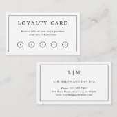 Eenvoudige Klassieke Zwarte en Witte Monogram Gren Klantenkaartje (Voorkant / Achterkant)