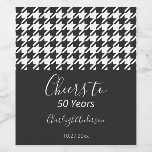 Eenvoudige Klassieke zwarte en Witte Schaafjes Wijn Etiket (Enkel label)