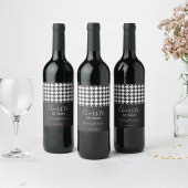Eenvoudige Klassieke zwarte en Witte Schaafjes Wijn Etiket