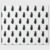 Eenvoudige klassieke zwarte kat cadeaupapier (Vlak)